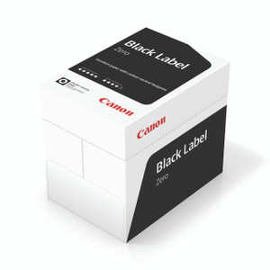 Product CW Office Canon BLK LB PPR A4 75GSM WHT BX2500, white paper box with black and red label design for high-quality A4 printing paper.