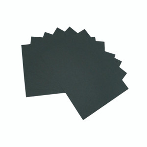 CW Office Card A3 210 GSM Black PK20, black cardstock sheets stacked in a fan shape.