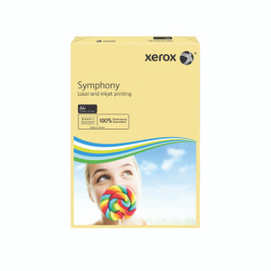 CW Office Xerox Symp A4 Paper 80G Ivory PK500, image of a box of ivory A4 size laser and inkjet printing paper with a colorful lollipop in a woman's mouth against a bright blue sky background.