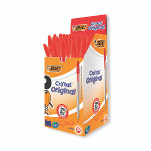 Bic Cristal Ball Pen Medium Red PK50