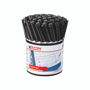 CW Office Edding Handwriter Pen Black PK42, set of black ink handwriter pens in a cylindrical container