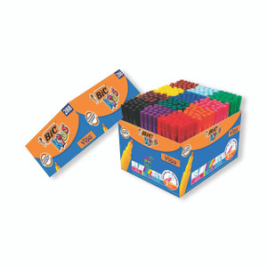 CW Office Bic Visa Col Felt Tip Pen Fine PK288, box of assorted colored felt tip pens for kids and students.