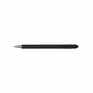 CW Office Q-Connect Lamda Ball Pen Black PK12, black ballpoint pen with retractable tip and clip, for office and school use.