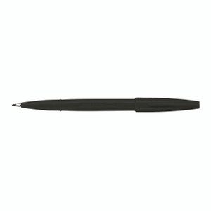 CW Office Pentel S520 Sign W/Based Pen BLK P12, black retractable ballpoint pen with a clip for writing and signing documents.