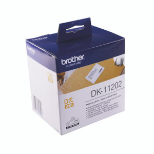 Product CW Office Brother 62MM Shipping Labels PK300, box of shipping labels for printers shown on white background.