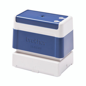 CW Office Brother Stamp 34X58MM BLU PR3458E P6, a blue and white rectangular office stamp with the Brother logo and model number on the side.