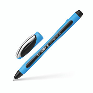 CW Office Schneider Bp Pen Memo Xb Black Pack 10, blue and black ballpoint pen with silver clip.