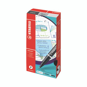 Stabilo Sensor Cus Tip Flnr BLK PK10