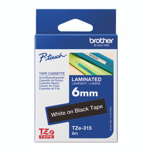Brother Tze Tpe 6MMX8M WHT/BLK Tpe
