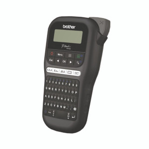 Product CW Office Brother PT-H110 Labelling Machine, handheld electronic label printer with QWERTY keyboard and digital display