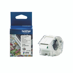 CW Office Brother Label Roll 25MM X 5M CZ1004, product image showing the label roll alongside its packaging, designed for label printers.