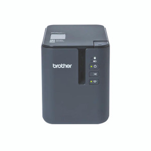 CW Office Brother PT-P900WC Wls Label Machine, compact black label printer with control buttons on the front and a digital display, designed for printing labels efficiently.