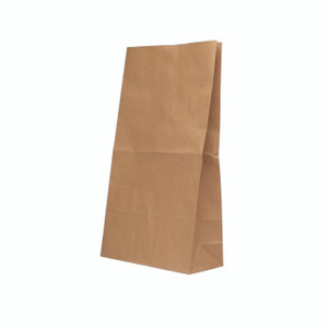 CW Office Paper BAG 260X520X100MM Brown PK125, a brown kraft paper shopping bag with a rectangular shape and fold-over top design.