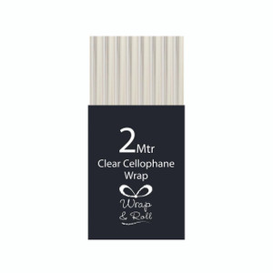 CW Office Eurowrap Cellophane Roll 2M Clr PK49, transparent clear cellophane wrap roll for packaging and gift wrapping.