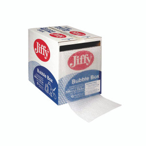 CW Office Jiffy Bubble Box Roll 300MMX50M Clr, clear perforated bubble wrap bubble box roll for packing and cushioning items.