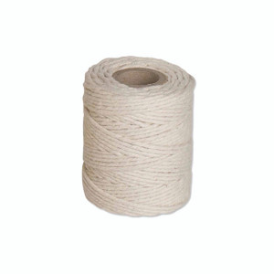 CW Office Flexocare Ctn Twine 125G Medium WHT, white woven twine roll for packaging and crafting.
