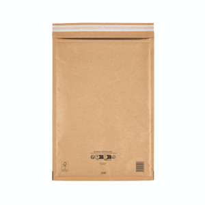 CW Office Bubble Lined Bag Gold 300X440 PK50, image of a large gold bubble lined mailing bag with a flat base and bubble lining for cushioning, ideal for mailing and protecting items.