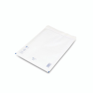 CW Office Bubble Env Size 8 White PK100, white bubble envelopes for office use with size 8, pack of 100, designed for gift wrapping and mailing.