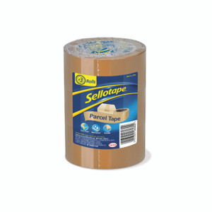 CW Office Sellotape Parcel Tape 48MMX50M Brn P3, brown parcel tape roll for packaging and sealing.