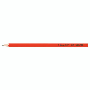 CW Office Q-Connect Pencil Hb Pack 12, orange wooden HB pencil with black text on the side.