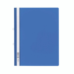CW Office Durable Clear View Folder A4 Blue, transparent view folder for organizing documents.