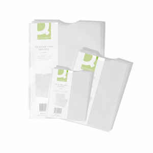 CW Office Q-Connect Card Holder A5 PK100, clear plastic document storage and organization product for holding A5-sized cards and documents.