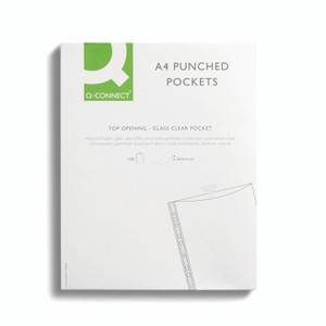 Q-Connect Punched Pocket Glass PK100