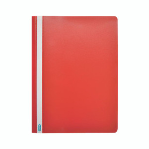 CW Office Elba Report File A4 Red PK50, red report file with a white spine and blue logo on the bottom left corner.