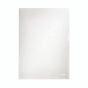 CW Office Esselte Embossed Folder A4 Clear Pack 100, transparent document folder for organizing A4-sized papers.