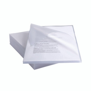 CW Office Rexel Anti Slip Cut Flush Folder PK25, stack of transparent file folders with anti-slip surface and cut-flush design.