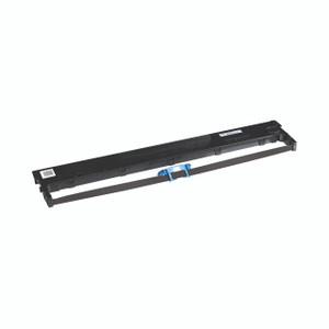 CW Office Tally Fabric Ribbon 2610 Plus Black, black fabric ribbon roll for office tally systems, showing the black ribbon alongside the black cartridge
