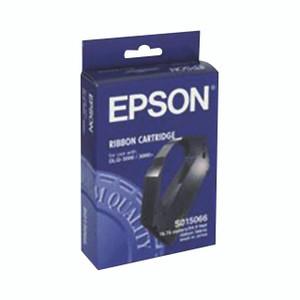 CW Office Epson Ribbon For DLQ-3000/3500 BLK, black ink ribbon cartridge packaging for Epson printers.