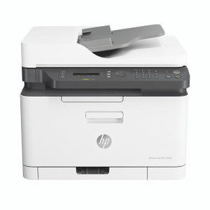 CW Office HP Color Laser Mfp 179FNW Printer, modern color laser multifunction printer with control panel and paper tray.