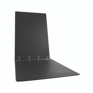 CW Office Esselte 4O Bndr 25MM PP Lcap A3 BLK, black 4-ring binder with a sturdy plastic cover and metal rings for organizing documents.