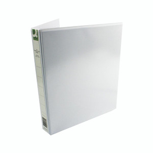 Product CW Office Q-Connect 4D Rbndr A4 WHT PK6, white A4 presentation binders with a plain cover and spine, pack of 6.