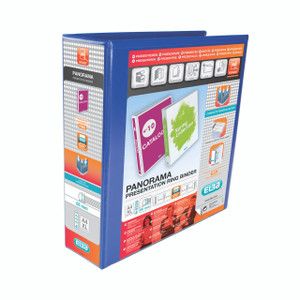 Product CW Office Elba Pres Rbndr 4D 65MM A4 Blue Pack 4, a presentation ring binder designed for organizing A4 size documents with a 65mm ring capacity in a blue color.