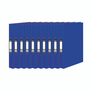 CW Office Pukka Brights R/Binder A4 Navy PK10, set of ten navy blue A4 binders with label holders on the spines.