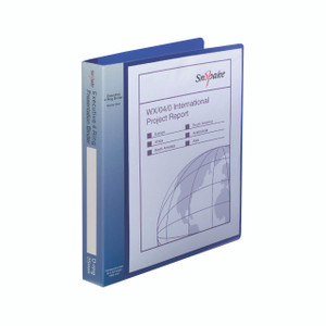 CW Office Snopake Exec Pres Rbndr Blue, a blue and white ring binder for executive document organization.