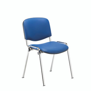 CW Office Jemini Ultra Mpps Stkg Chr Pu Ch/BLU, office chair with blue upholstery and metal frame.