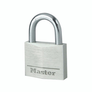 CW Office Aluminium Padlock 40MM, sturdy silver-colored lock with a rectangular body and U-shaped shackle engraved with 'HARDENED' for security.