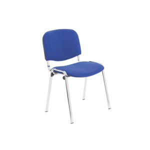 CW Office Jemini Mpps Stacking Chair CHM/Blue, blue fabric upholstered stacking chair with metal frame for office or conference room seating.
