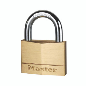 CW Office Master Lock 60MM Brass Padlock 2KEYS, a brass padlock with a steel shackle engraved with 'HARDENED' and 'Master' branding on the body.