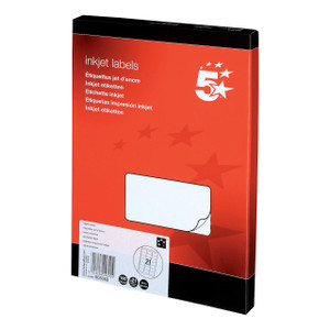 CW Office Addr Lab Inkjet 63.5X38.1 WHT PK2100, white inkjet labels packaging for office use with product details and barcode.
