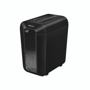 CW Office Fellowes Powershred LX65 Ccut Shredder, black office paper shredder with a transparent window on the front