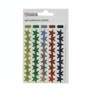 CW Office Blick Label Stars, Assorted Metal Star Self-Adhesive Labels PK1800 for decorating or labeling.