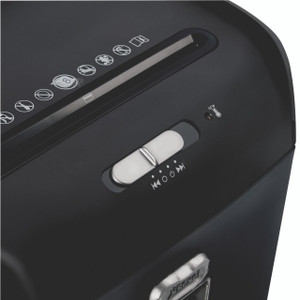 CW Office Rexel Promax Qs 8/23 X/Cut Shredder, close-up image of the shredder's control panel with buttons and indicator lights.