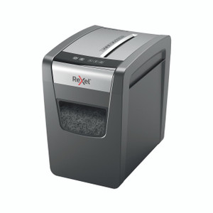 CW Office Rexel Momentum X410-SL X/Cut Shredder, electronic office shredder with wide feed slot and waste bin, designed for secure document destruction.