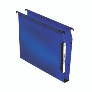 CW Office Elba Lat File 30MM A4 PP BLU PK25, blue lever arch file with black metal rings for organizing A4 documents.