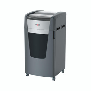 CW Office Rexel Momentum Extra XP426+ Shredder, a grey office paper shredder with a black front panel, equipped with wheels for mobility.