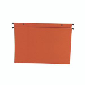 CW Office Esselte Orgarex Sus File FS Box BX50, orange suspended file folder with black hooks for organization and storage.